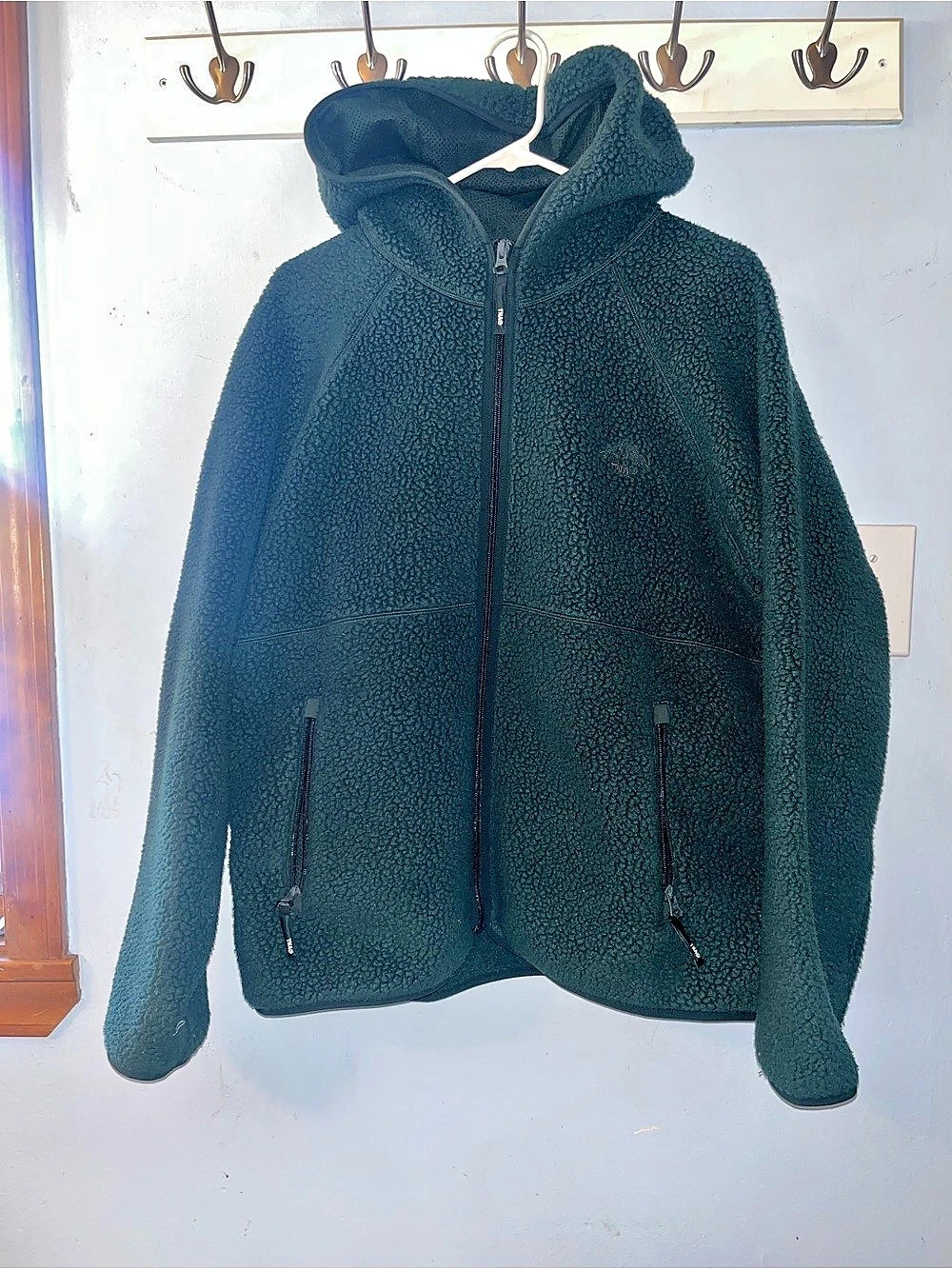Aritzia Green Hooded Fleece Jacket